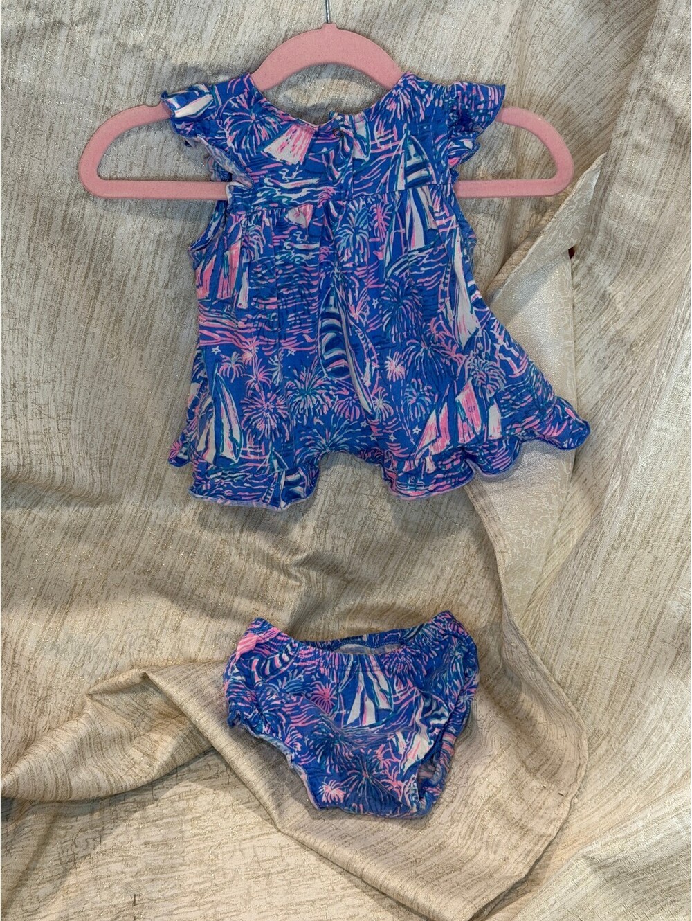 Mommy & Me Lilly Pulitzer Sailabration Adult L & 3-6M Set
